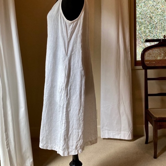 Eileen Fisher White Linen Midi A-line Tank Dress. - Picture 2 of 11